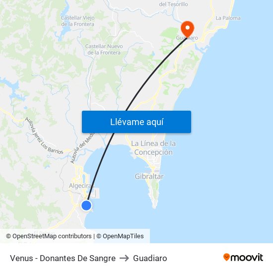 Venus - Donantes De Sangre to Guadiaro map