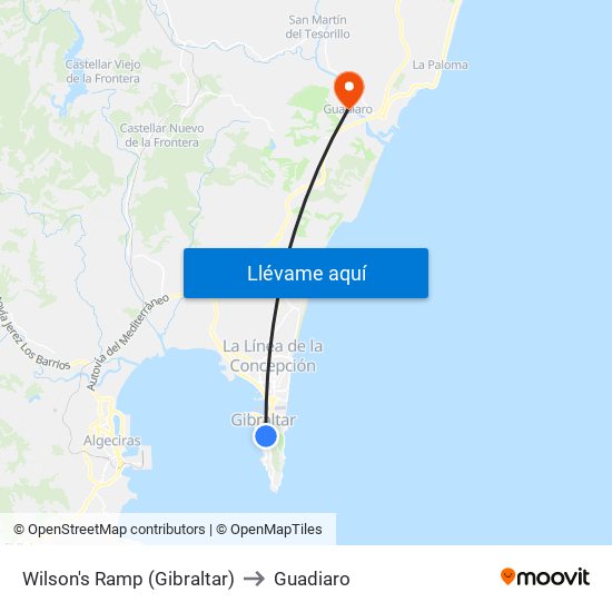 Wilson's Ramp (Gibraltar) to Guadiaro map