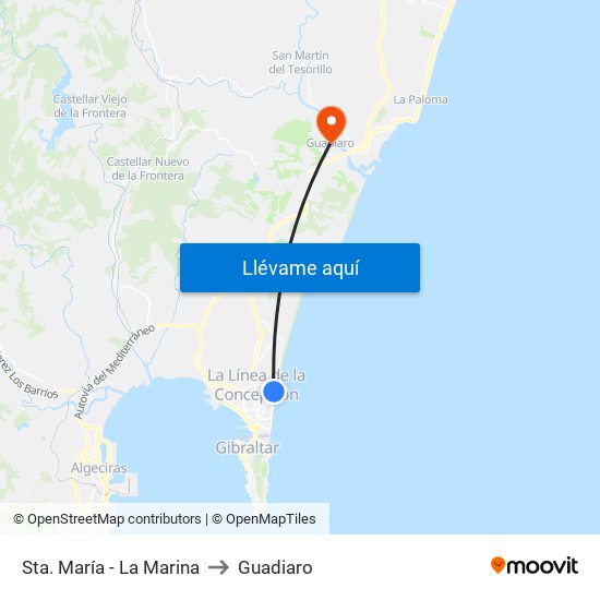 Sta. María - La Marina to Guadiaro map
