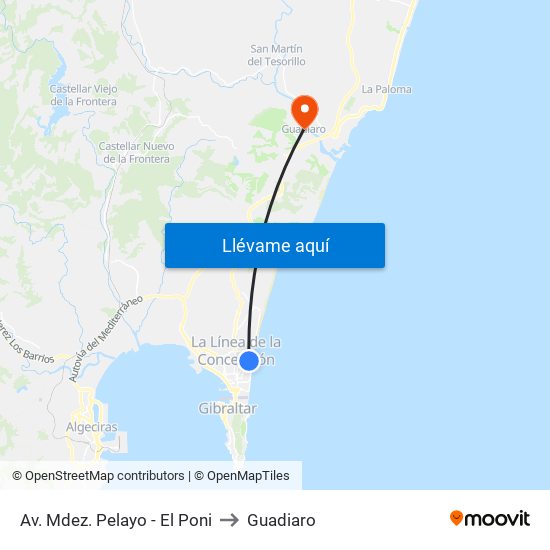 Av. Mdez. Pelayo - El Poni to Guadiaro map