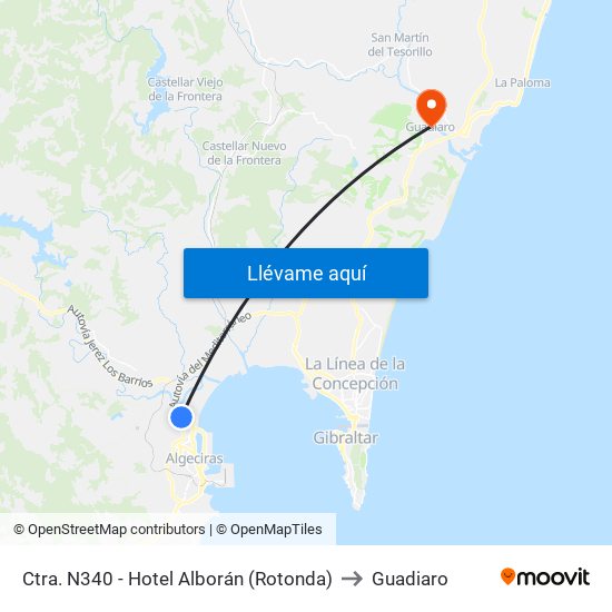 Ctra. N340 - Hotel Alborán (Rotonda) to Guadiaro map
