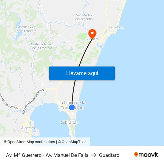 Av. Mª Guerrero - Av. Manuel De Falla to Guadiaro map