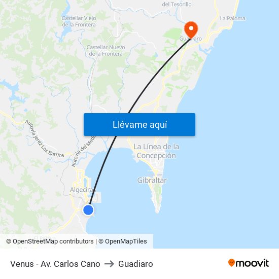 Venus - Av. Carlos Cano to Guadiaro map