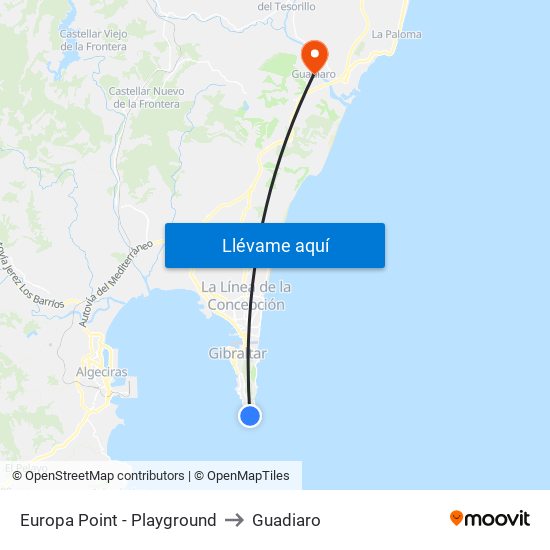 Europa Point - Playground to Guadiaro map