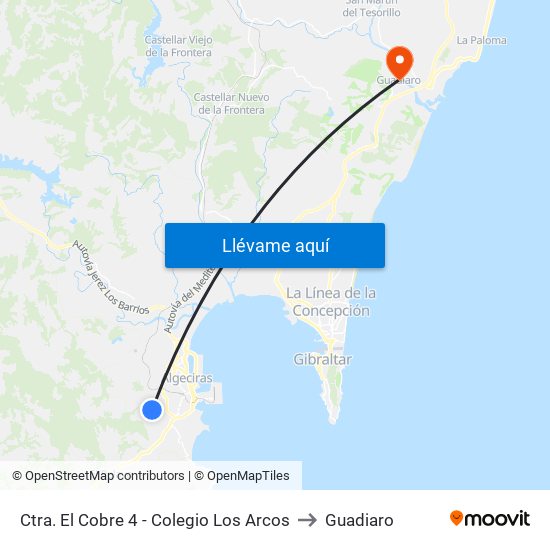 Ctra. El Cobre 4 - Colegio Los Arcos to Guadiaro map