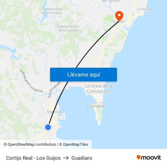 Cortijo Real - Los Guijos to Guadiaro map