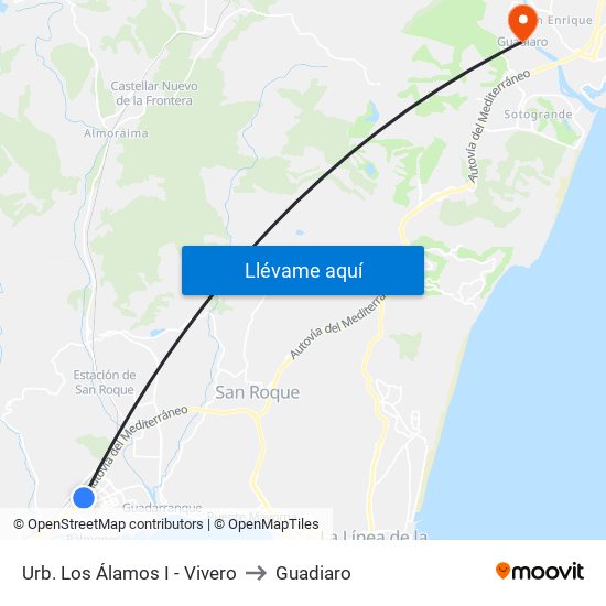 Urb. Los Álamos I - Vivero to Guadiaro map