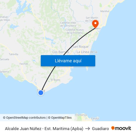 Alcalde Juan Núñez - Est. Marítima (Apba) to Guadiaro map