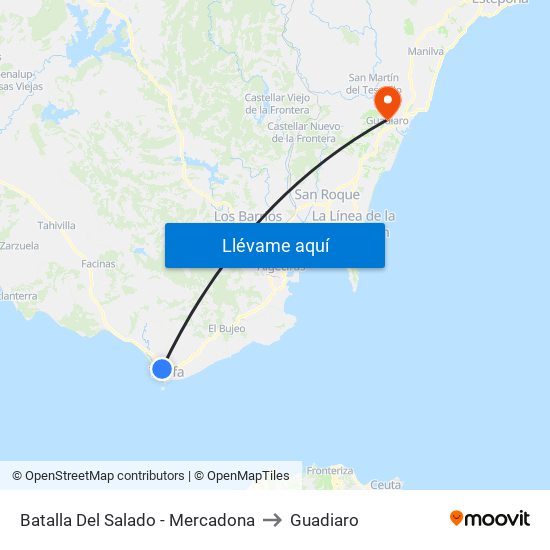 Batalla Del Salado - Mercadona to Guadiaro map
