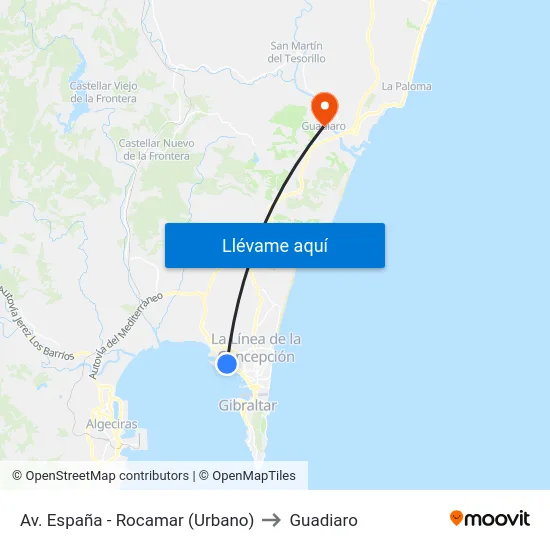 Av. España - Rocamar (Urbano) to Guadiaro map