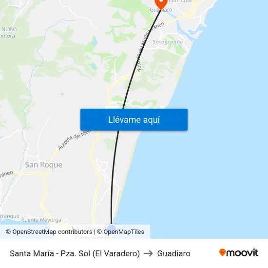 Paseo Marítimo - El Varadero to Guadiaro map