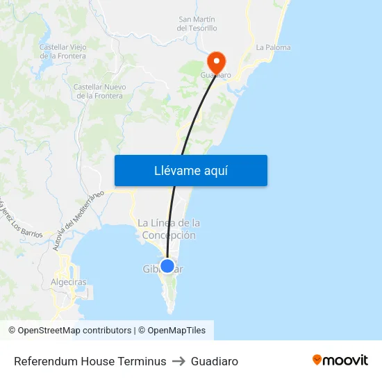 Referendum House Terminus to Guadiaro map