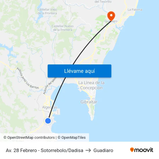 Av. 28 Febrero - Sotorrebolo/Dadisa to Guadiaro map