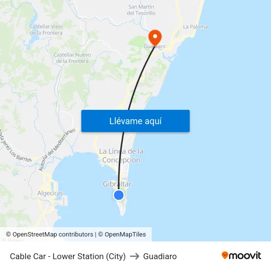 Cable Car - Lower Station (City) to Guadiaro map