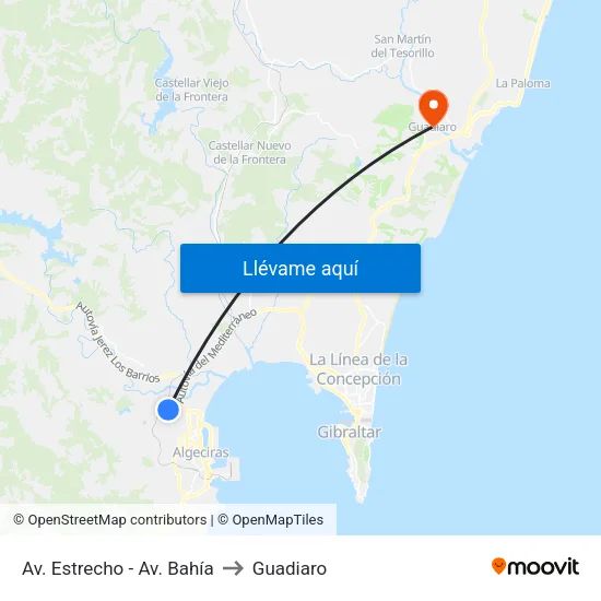 Av. Estrecho - Av. Bahía to Guadiaro map