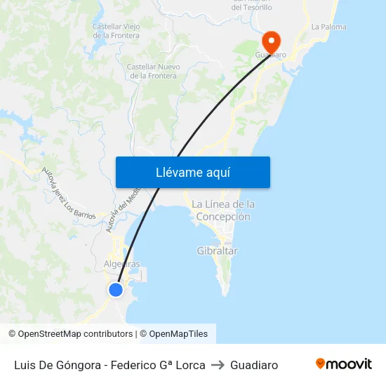 Luis De Góngora - Federico Gª Lorca to Guadiaro map