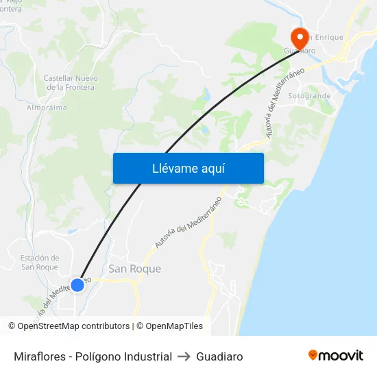 Miraflores - Polígono Industrial to Guadiaro map