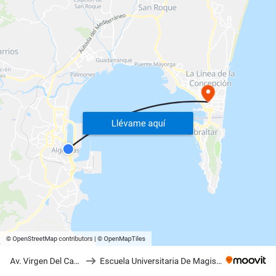 Av. Virgen Del Carmen - Rotabel to Escuela Universitaria De Magisterio Virgen De Europa map
