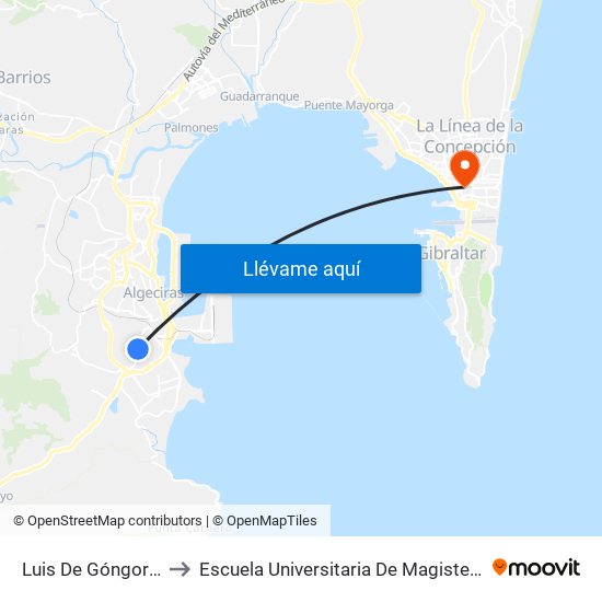 Luis De Góngora - Ubrique to Escuela Universitaria De Magisterio Virgen De Europa map