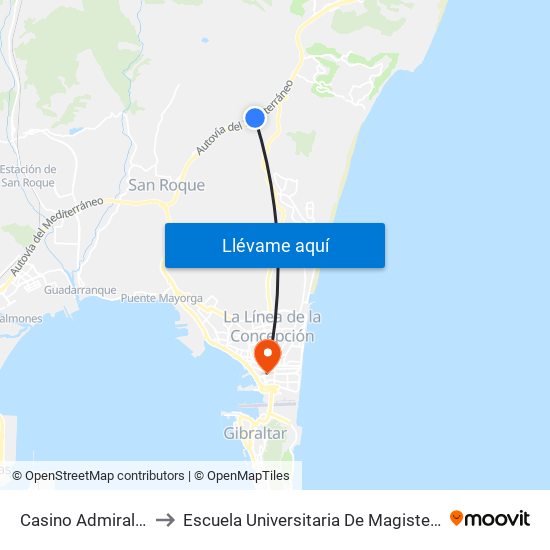 Casino Admiral San Roque to Escuela Universitaria De Magisterio Virgen De Europa map