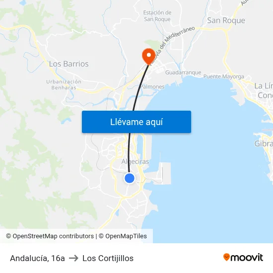 Andalucía, 16a to Los Cortijillos map