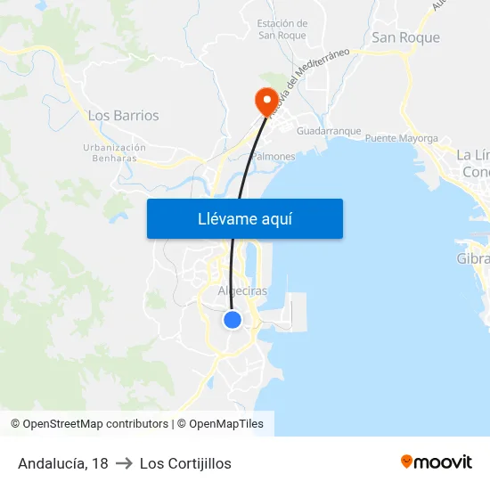 Andalucía, 18 to Los Cortijillos map