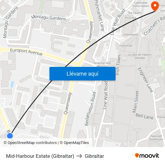 Mid-Harbour Estate (Gibraltar) to Gibraltar map