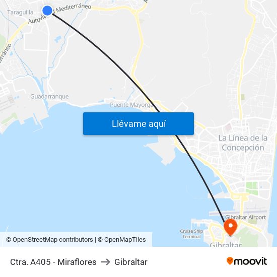 Ctra. A405 - Miraflores to Gibraltar map