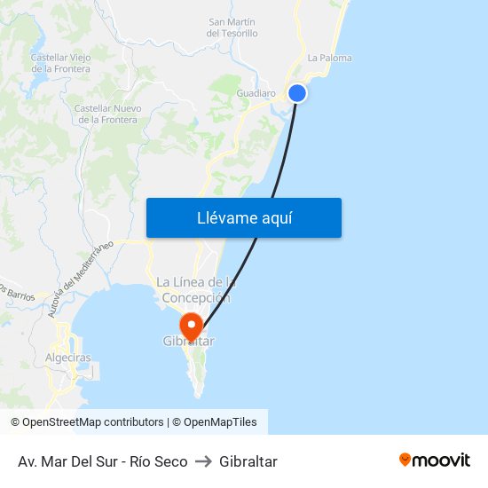 Av. Mar Del Sur - Río Seco to Gibraltar map