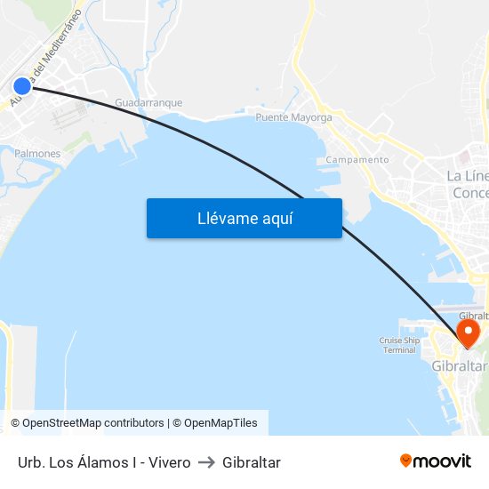 Urb. Los Álamos I - Vivero to Gibraltar map