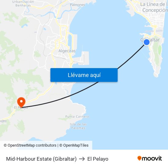 Mid-Harbour Estate (Gibraltar) to El Pelayo map