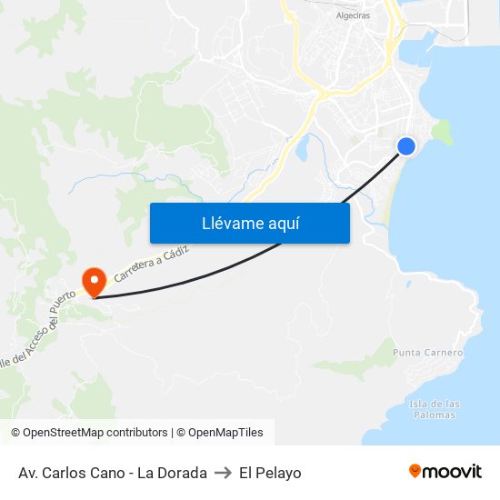 Av. Carlos Cano - La Dorada to El Pelayo map