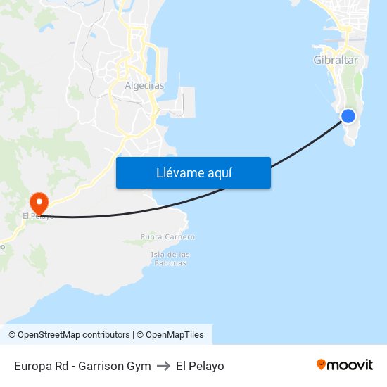 Europa Rd - Garrison Gym to El Pelayo map