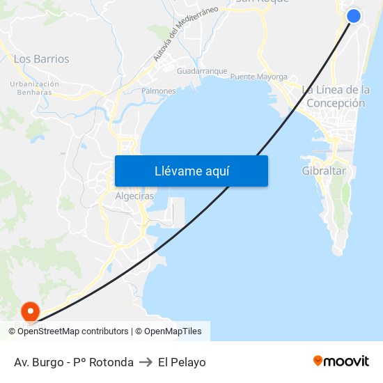 Av. Burgo - Pº Rotonda to El Pelayo map