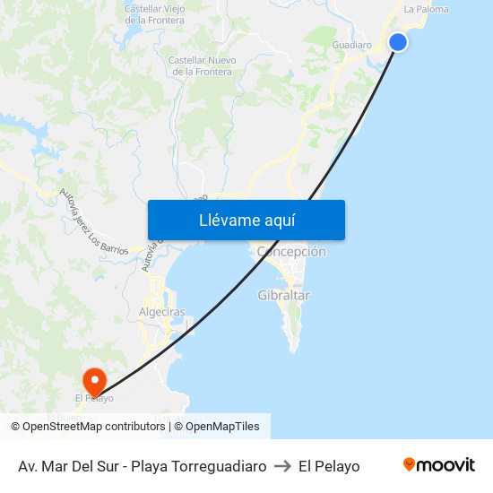 Av. Mar Del Sur - Playa Torreguadiaro to El Pelayo map