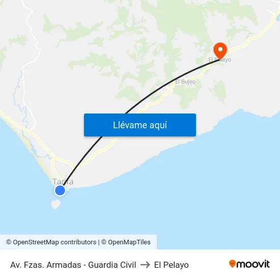 Av. Fzas. Armadas - Guardia Civil to El Pelayo map
