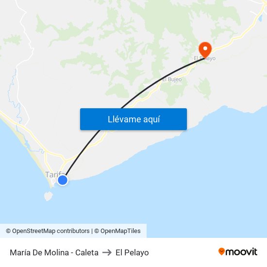 María De Molina - Caleta to El Pelayo map