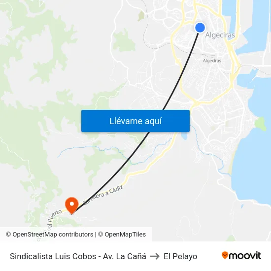 Sindicalista Luis Cobos - Av. La Cañá to El Pelayo map