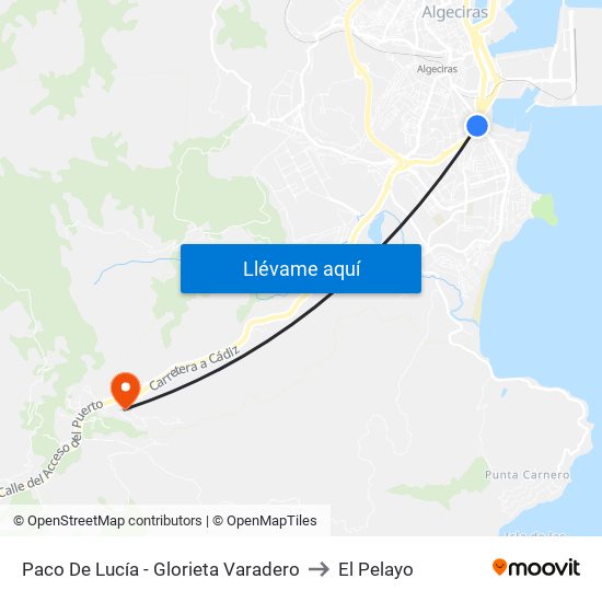 Paco De Lucía - Glorieta Varadero to El Pelayo map