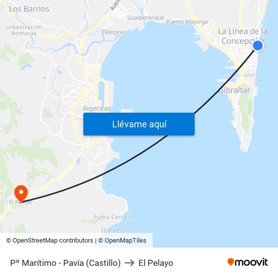 Pº Marítimo - Pavía (Castillo) to El Pelayo map