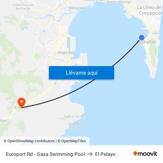 Europort Rd - Gasa Swimming Pool to El Pelayo map