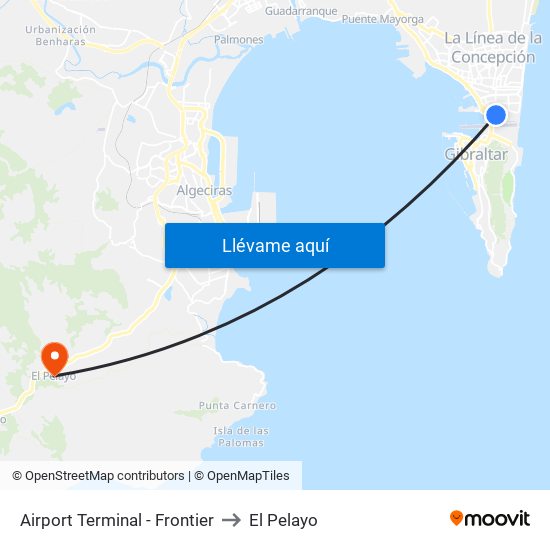 Airport Terminal - Frontier to El Pelayo map