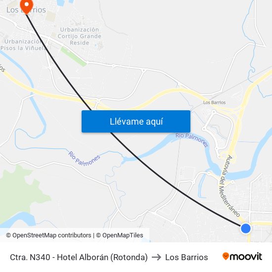 Ctra. N340 - Hotel Alborán (Rotonda) to Los Barrios map