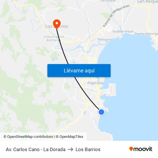 Av. Carlos Cano - La Dorada to Los Barrios map