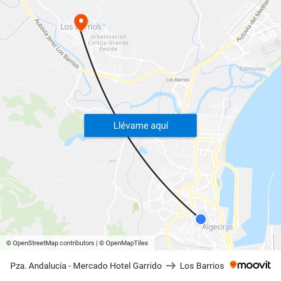 Pza. Andalucía - Mercado Hotel Garrido to Los Barrios map