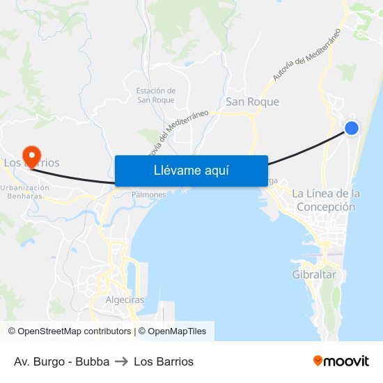 Av. Burgo - Bubba to Los Barrios map