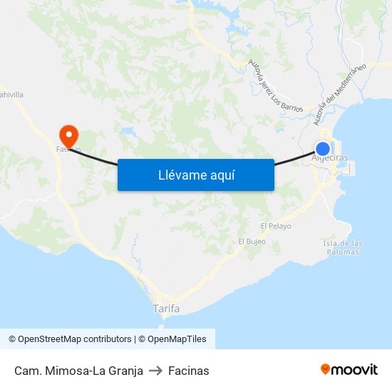 Cam. Mimosa-La Granja to Facinas map