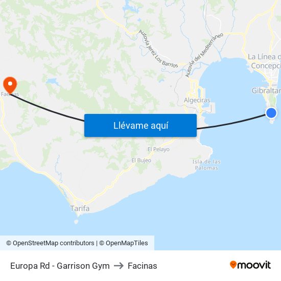 Europa Rd - Garrison Gym to Facinas map