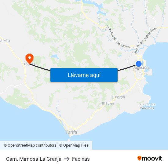 Cam. Mimosa-La Granja to Facinas map