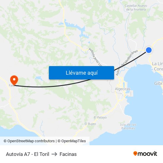 Autovía A7 - El Toril to Facinas map